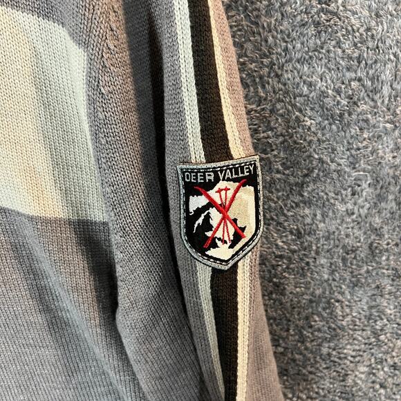 Meister Sweater Mens XL Gray Wool Acrylic Blend Cole Knit Ribbed Neck 1/4 Zip - Picture 6 of 11